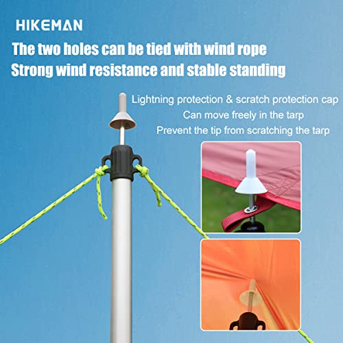 HIKEMAN 4 Pack Adjustable Aluminum Tent Poles for Tarp Canopy Sun Sails Black