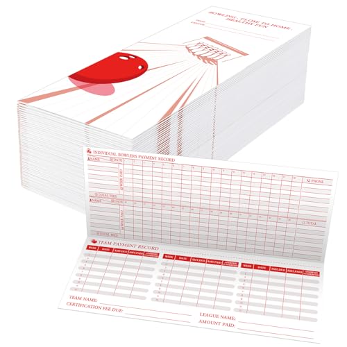 Geyoga 150pcs Bowling League Envelopes Bulk - Red & White Score Tracking Pack