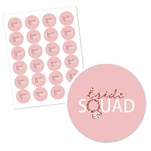 Rose Gold Bridal Shower & Bachelorette Party Sticker Labels - 24 Count