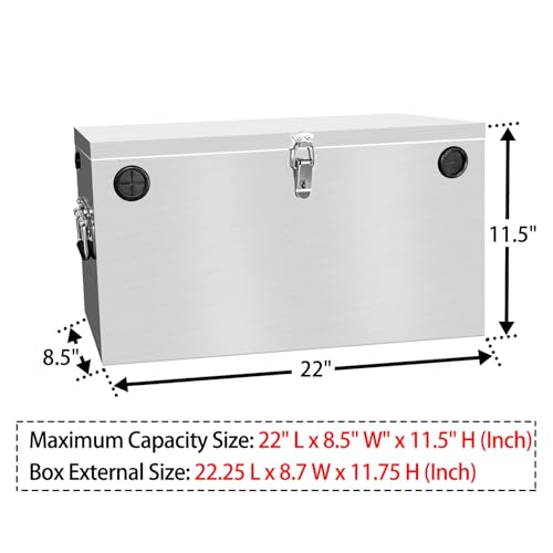 Peastorm Double Series RV Marine Battery Box 12V Waterproof Stainless Steel for Boat & Kayak