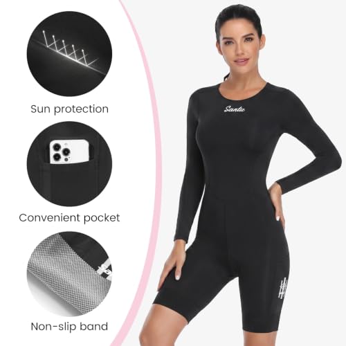 Santic Women's X-Large Black Padded Long Sleeve Triathlon Suit