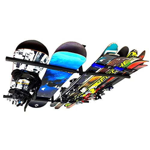 StoreYourBoard Double Sided Adjustable Ski and Snowboard Ceiling Rack