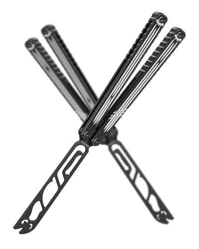 Black Nabalis x Seongbae Butterfly Knife Balisong - 7075 Aluminum Channel Design