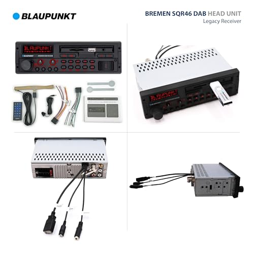 Retro Car Stereo Bluetooth USB SD AUX - Black, Single Variation