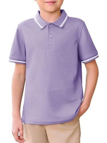 Kids Boys Short Sleeve School Uniform Polo Shirts - Pique Cotton Top 5-14 Years
