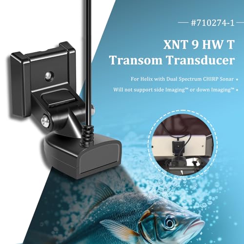 Transom Transducer for Humminbird Helix 5/7/8/9/10/12 - 150-220kHz, 1200ft Depth, 20ft Cable