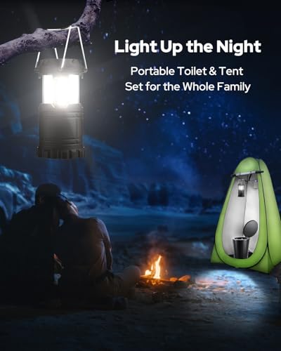 Portable Toilet with Privacy Tent and Camping Accessories - Toilet and Tent Variation