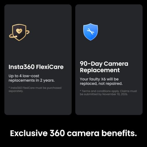 Insta360 X6 8K 360 Action Camera Bundle with Waterproof Design & Accessories