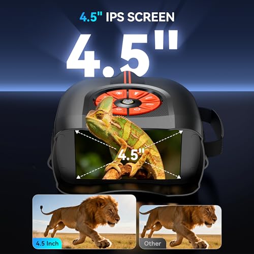 4K Night Vision Goggles for Adults with 4.5-Inch Screen 10X Zoom Infrared Binoculars