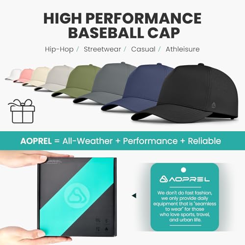 Performance Waterproof Baseball Cap for Men Women Black+Navy, S-7/7.5
