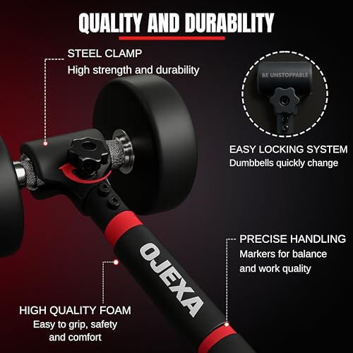 S BAR Dumbbell to Barbell Converter Set - Adjustable 200 lb Capacity, Steel Clamp for Home Gym