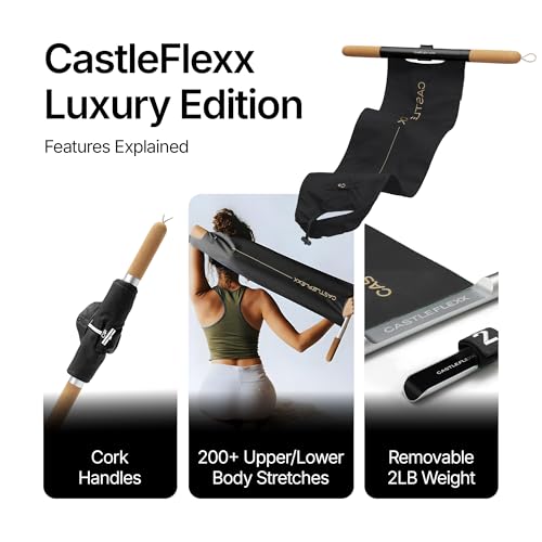 CastleFlexx Full Body Stretching Device with Large Size 5'9-6'2 Black