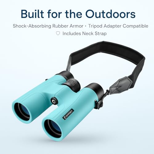 Barska Breeze Blue 10x42 Binoculars - Compact Shockproof Travel Optics