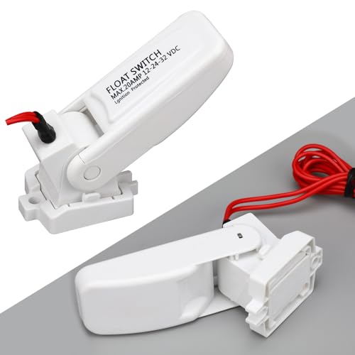 Landhoow Automatic Boat Bilge Pump Float Switch 12V 24V 32V - White, Pack of 2