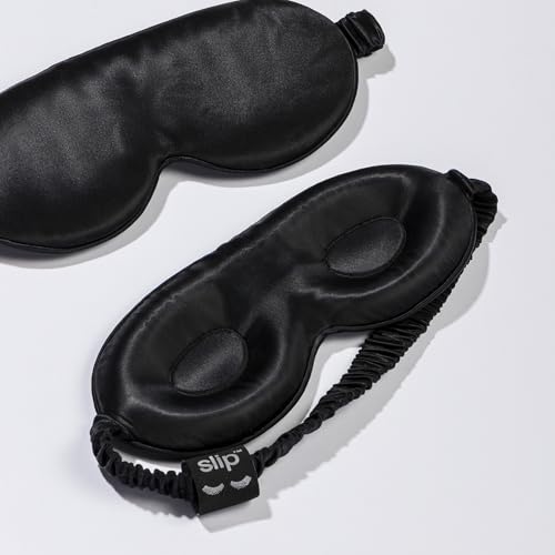 SLIP Black Contour Silk Sleep Mask - Lash-Friendly, Light Blocking Night Mask