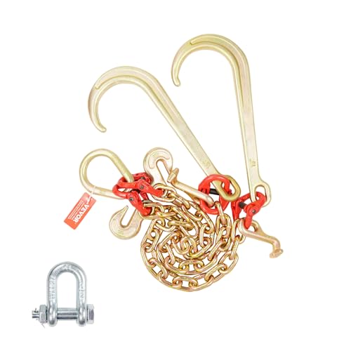 Heavy Duty Tow Chain Bridle with 15" Hooks 3/8" x 2FT Grade 80