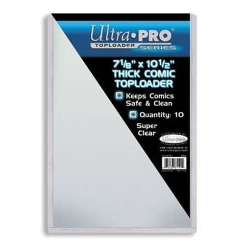 Comic Book Toploader Sleeve Pack of 10 - Clear Rigid PVC 7-1/8 x 10-1/2 Inches