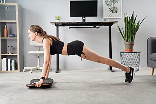 FEZIBO Medium Obsidian Black Standing Desk Balance Board - Wobble & Anti-Fatigue Mat