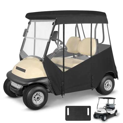 WEIMELL Black 2 Passenger Golf Cart Enclosure for Club Car Precedent with Front Windshield & Seat Towel