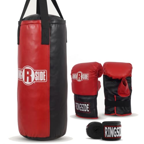 Youth Heavy Bag Kit with Gloves & Mounting Hardware - 40 lb Boxing Set for Kids