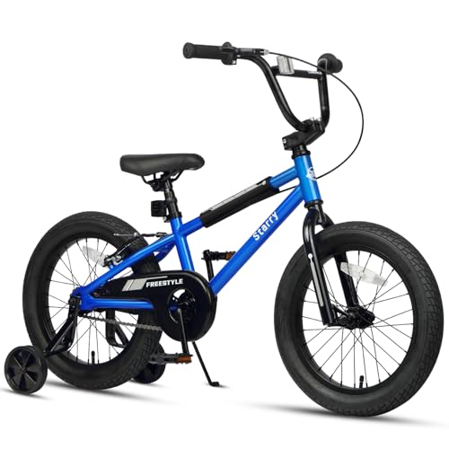 Kids BMX Bike 16 Inch with Training Wheels - Azure, Toddler Bicycle for 4-7 Years