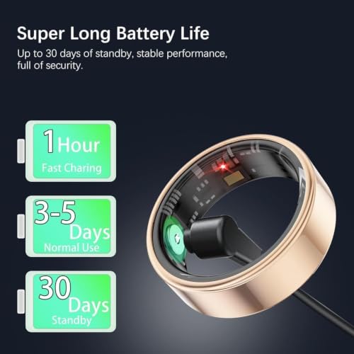FKGZJF Smart Fitness Ring for Women Men Rose Gold 10# Heart Rate Sleep Tracker