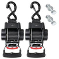 Heavy Duty Retractable Boat Tie Down Straps - Black, 1.75in x 6ft