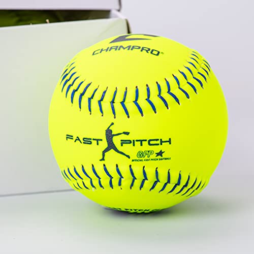 Champro 12" USSSA Approved Synthetic Fastpitch Softballs - Optic Yellow, 12 Pack