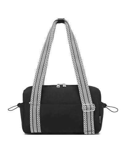 Mini Waterproof Gym Bag for Women with Guitar Strap - Black Straps