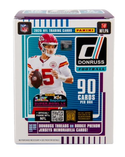 2025 Donruss Football Trading Cards Blaster Box - 90 Card Pack for Collectors