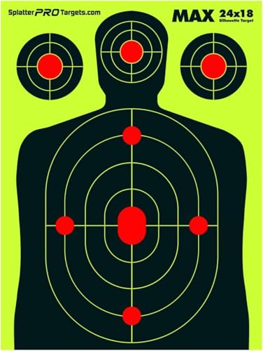 18x24 Extra Large Shooting Targets - Two Color Fluorescent Yellow & White - Variation 50