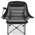 CAMPHILL Oversized Black Camping Chair for Adults, Heavy Duty 400Lbs Folding Lawn Seat with Padded Comfort, Phone & Cup Holders