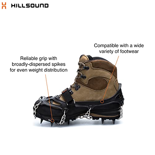 Large Black Winter Ice Crampon for Hiking Trails - Traction System for Ice Snow Mud