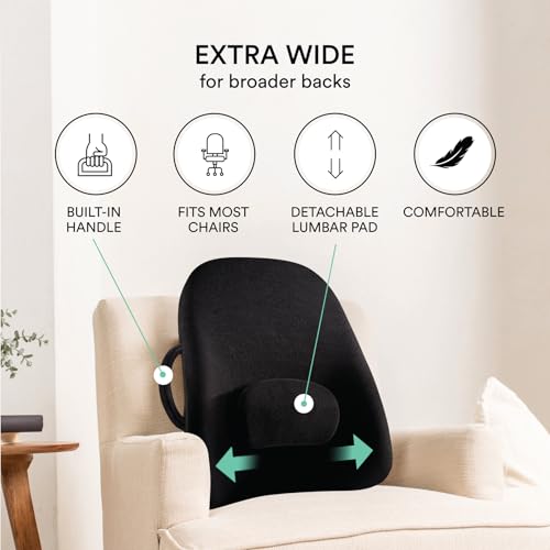 ObusForme Wideback Back Support Cushion with Lumbar Pillow - Ergonomic Seat & Posture Support
