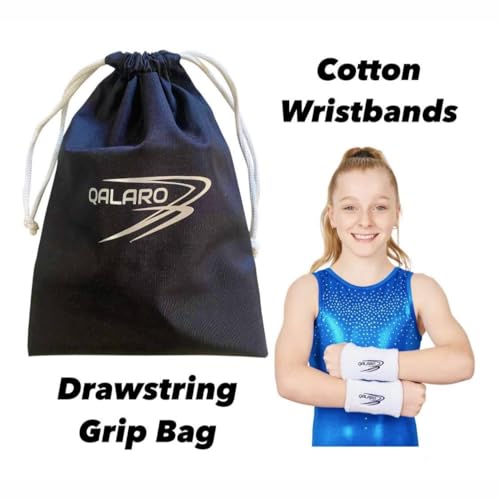 Extra Small Hook & Loop Leather Gymnastics Grips for Girls with Wristbands - White