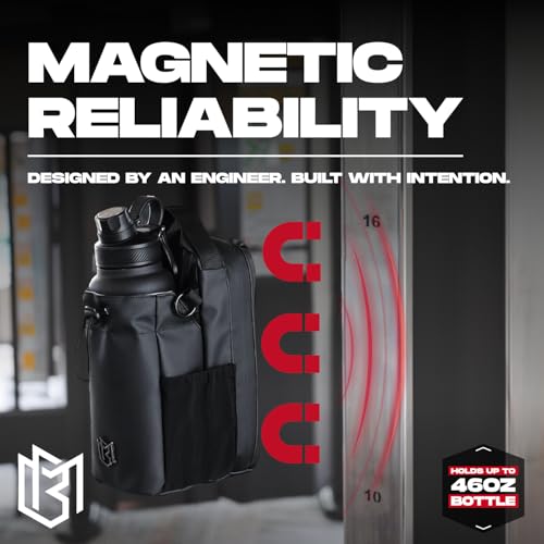 Magnetic Bottle Sling Bag for Men & Women - Black, 46 oz Capacity