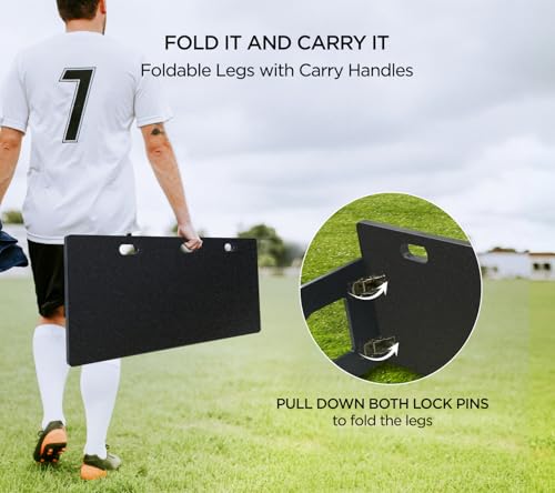 Soccer Rebounder Board 40 x 16 Inch Soccer Wall Passing Trainer with Target for Practice