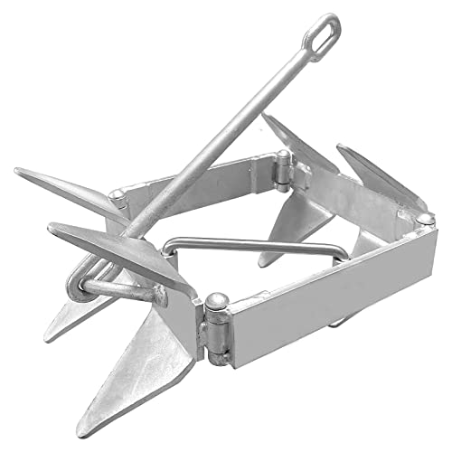 JT-HLM 13LB/19LB Galvanized Folding Boat Anchor for Up to 30ft Vessels