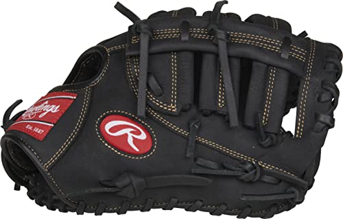 Rawlings Renegade Youth First Base Glove 11.5" - Double Bar Web, Black, Right Hand Throw