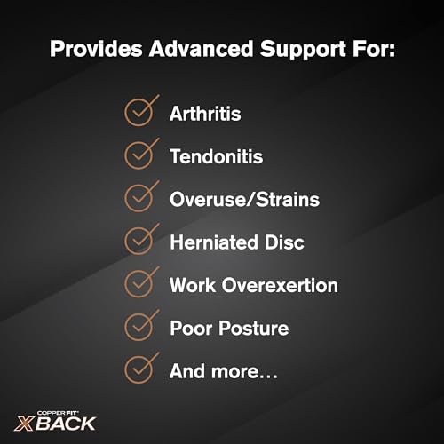 Copper Fit X-Back Lumbar Support Brace Large/XL (34-48") for Lower Back Pain