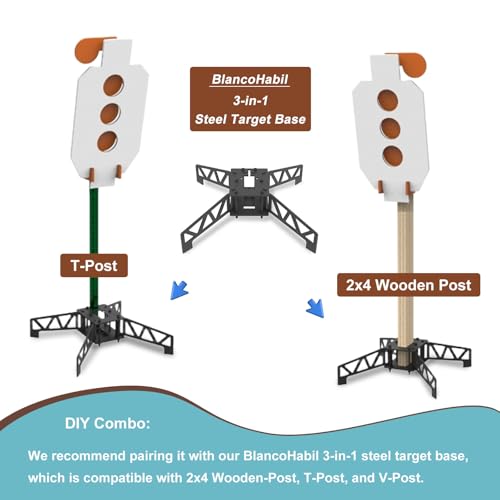 AR500 Steel Shooting Target Set with Dueling Paddles - 12x20 Inch, Durable & High-Impact
