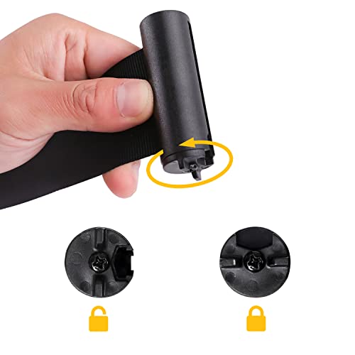 Crowd Control Stanchions with Retractable Belt - 2 Pack, 36 Inch Height, Heavy-Duty Black Posts for Events & Venues