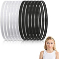 Sport Elastic Headbands Set of 12 Non-Slip Fitness Sweatbands for Men Women - Black White