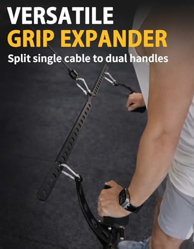 Heavy-Duty 2:1 Cable Adapter LAT Pull Down Bar 35in with Carabiner & 360° Connector