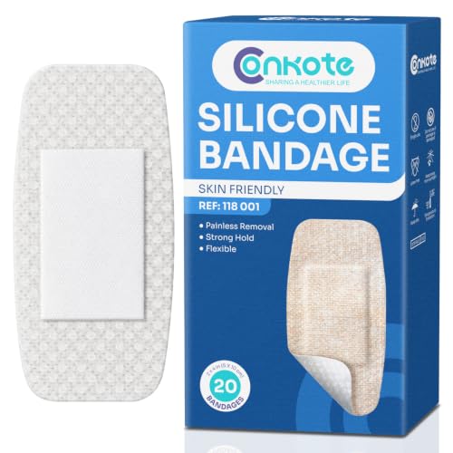 Sensitive Skin Silicone Bandages 2x4 Inches, 20 Count - First Aid Wound Dressings