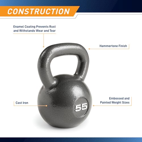 Marcy Hammertone 55 lb Kettlebell for Strength Training Home Gym Equipment
