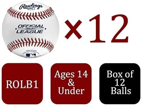 Rawlings Official League Baseballs - Competition Grade ROLB1 | Youth/14U | 12 Count for Game & Practice