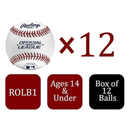 12-Pack Youth Official League Baseballs - Competition Grade for Game & Practice