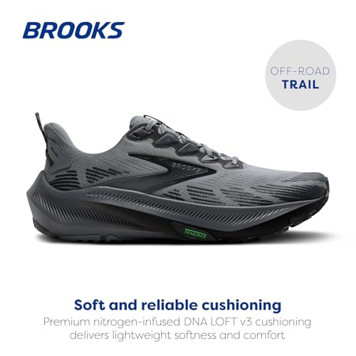 Brooks Men's Ghost Trail Running Shoe 10.5 Wide Gray/Gray/Blackened Pearl