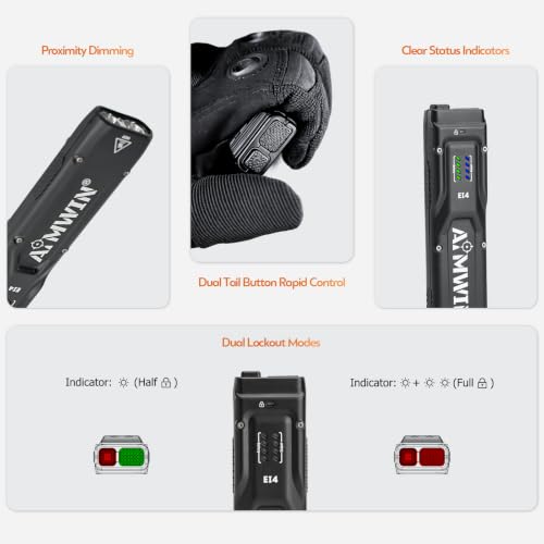 Rechargeable LED Tactical Flashlight 3000 Lumens USB-C Pocket Light